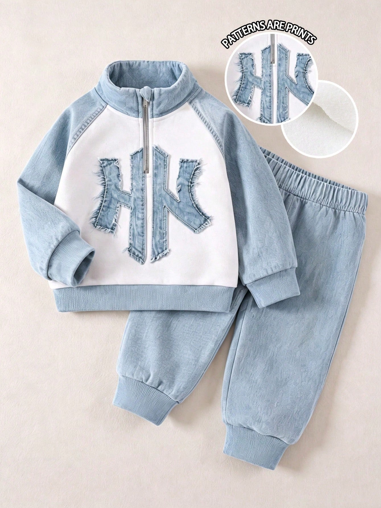 Baby Boy Fall Outfits Color Block Letter Print Sweaters Set Half Zip Long Sleeve Casual Sporty Tops Pants Back To School Cute School Wear