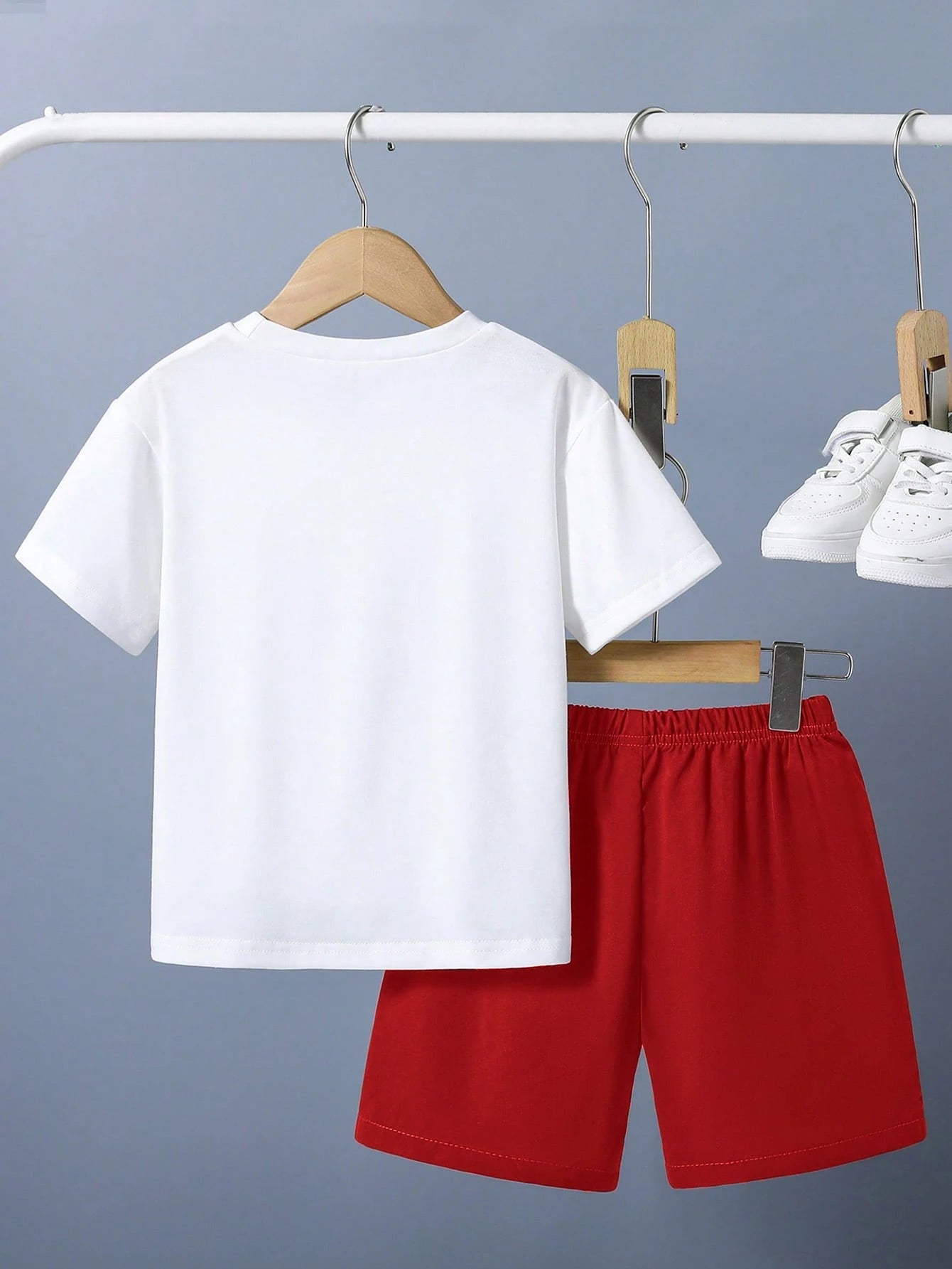Baby Boy Summer Casual Letter And Cartoon Print Short-Sleeved T-Shirts And Shorts