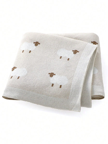 Baby Cartoon Printed Color Block Knitted Swaddle Blanket Love Valentine