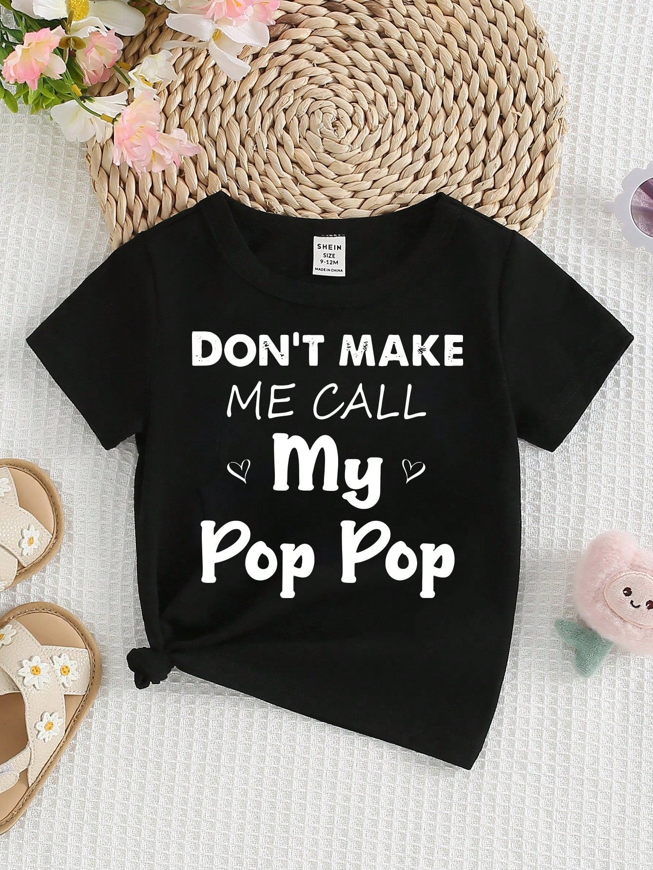 Baby Girl's Fashion Casual Basic Letter/Slogan Graphic Print Short Sleeve T-Shirt