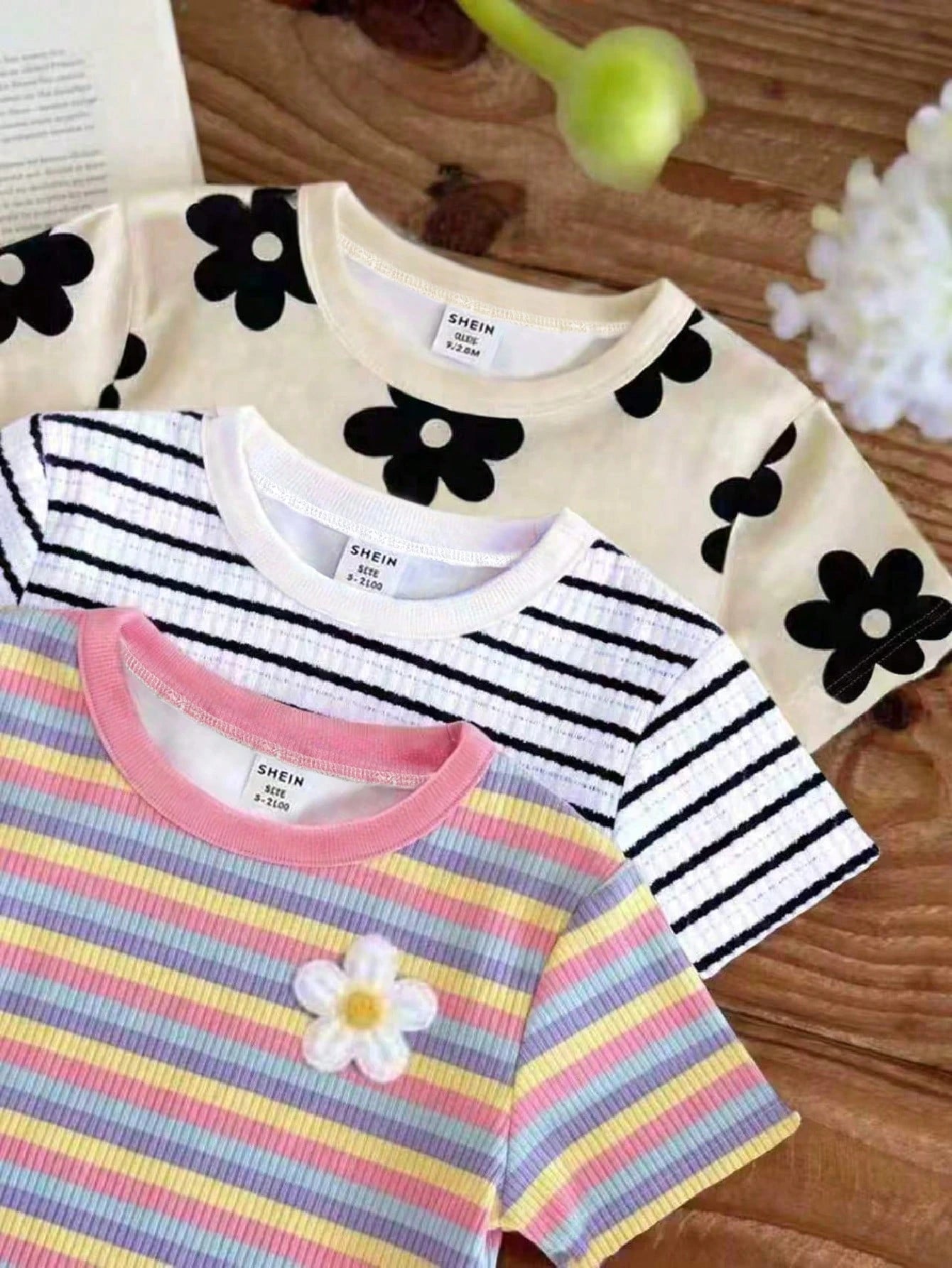Baby Girls Simple Casual 3pcs Pieces Set Short Sleeve Top Suitable For Summer