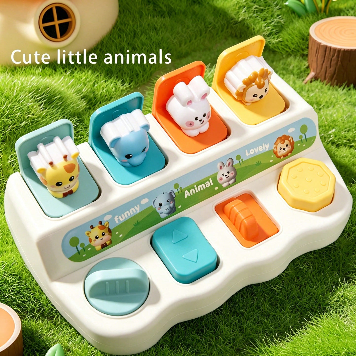 Baby Peek-A-Boo Pop-Up Box Cognitive Development Toy, Cause And Effect Toy, Q Pet Pop-Up Box Memory Training Toy