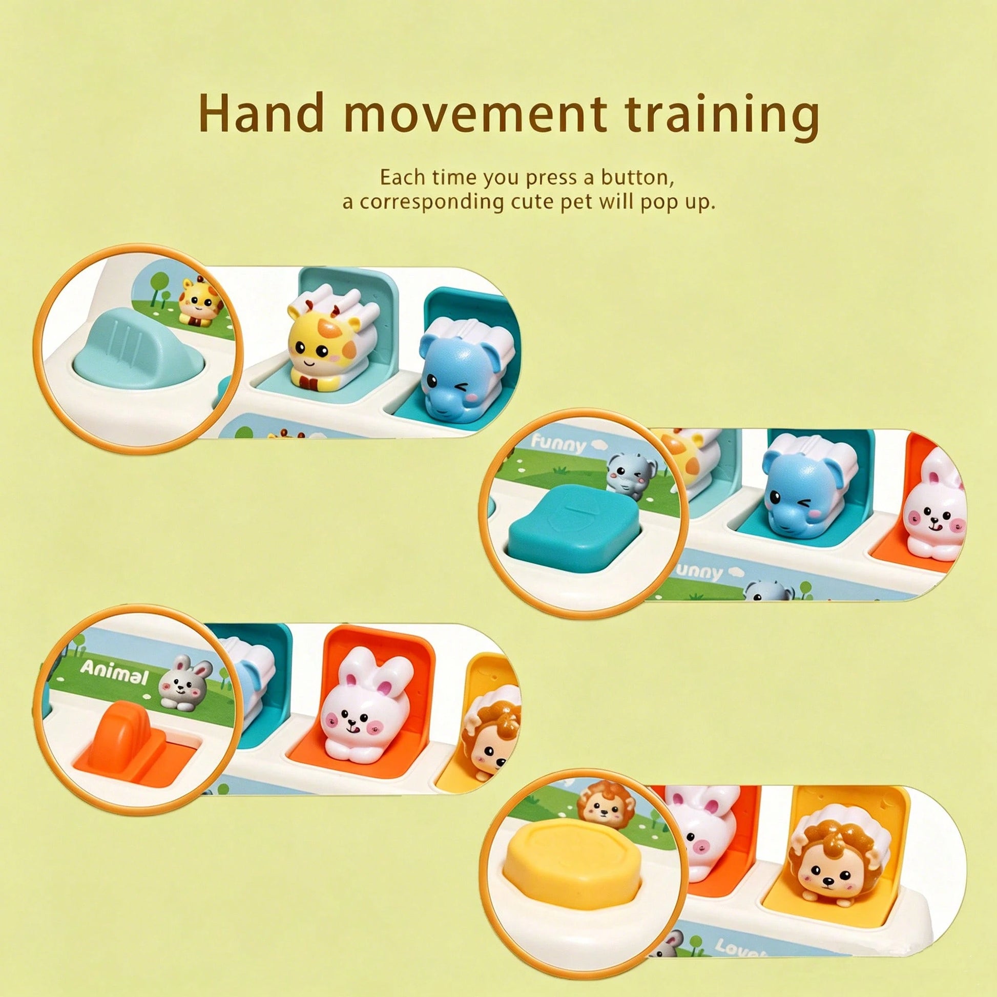 Baby Peek-A-Boo Pop-Up Box Cognitive Development Toy, Cause And Effect Toy, Q Pet Pop-Up Box Memory Training Toy