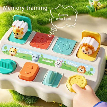 Baby Peek-A-Boo Pop-Up Box Cognitive Development Toy, Cause And Effect Toy, Q Pet Pop-Up Box Memory Training Toy