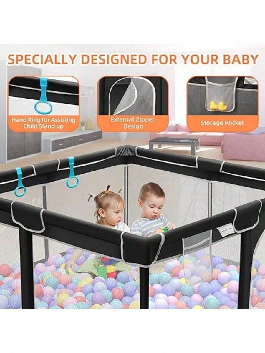 Baby Playpen,Portable Playground,Baby Gate Fence With Soft Breathable Mesh&Anti-Slip Base,Indoor And Outdoor,Baby Playen Activity Center,Newborn Gift
