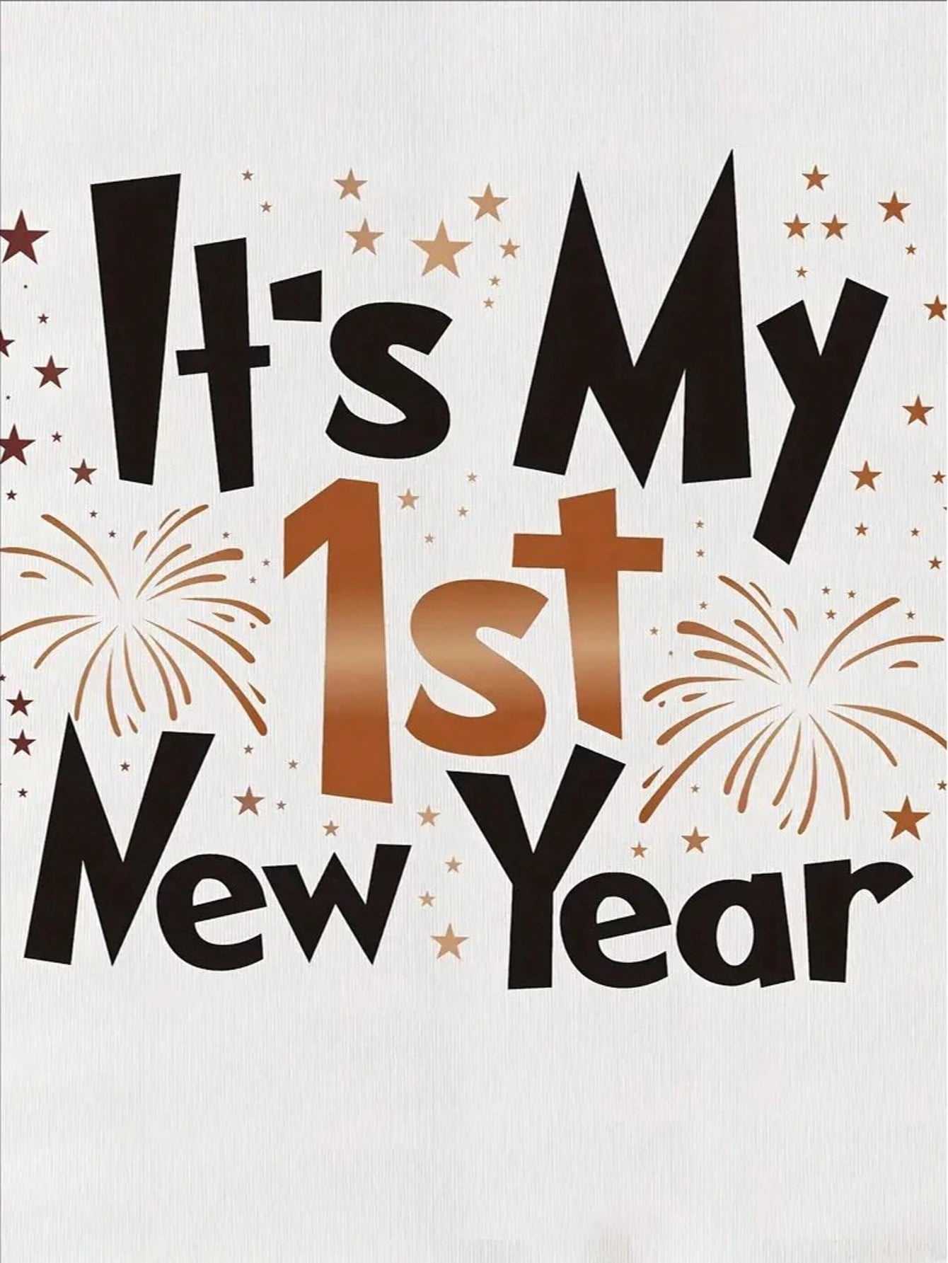 Baby Triangle For Boys Girls, Happy New Year Fireworks Letter Print Newborn Cute Long Sleeve Outdoor Jumpsuit