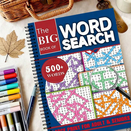 Back To School Season! Word Search Puzzle Book, Spiral Bound 20 Pages, Suitable For Adults And Seniors- 500+ Words, Large Print, Enhance Memory And Cognitive Ability, Gift For Retired Parents, Christ