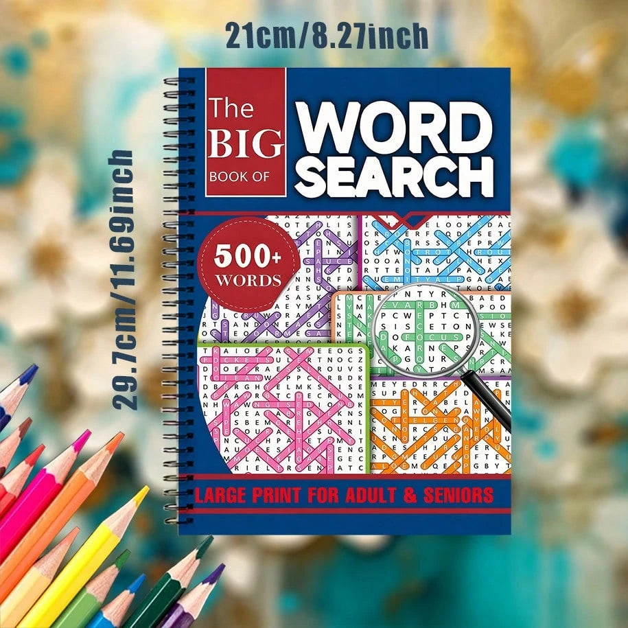 Back To School Season! Word Search Puzzle Book, Spiral Bound 20 Pages, Suitable For Adults And Seniors- 500+ Words, Large Print, Enhance Memory And Cognitive Ability, Gift For Retired Parents, Christ