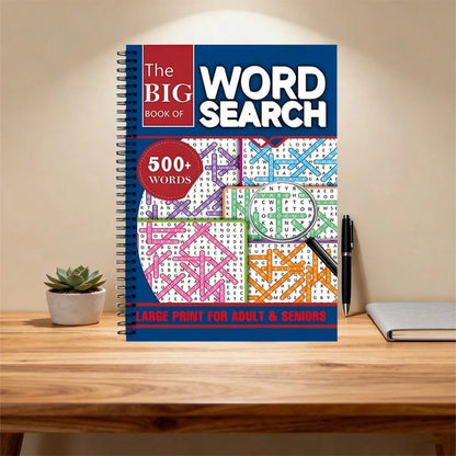 Back To School Season! Word Search Puzzle Book, Spiral Bound 20 Pages, Suitable For Adults And Seniors- 500+ Words, Large Print, Enhance Memory And Cognitive Ability, Gift For Retired Parents, Christ