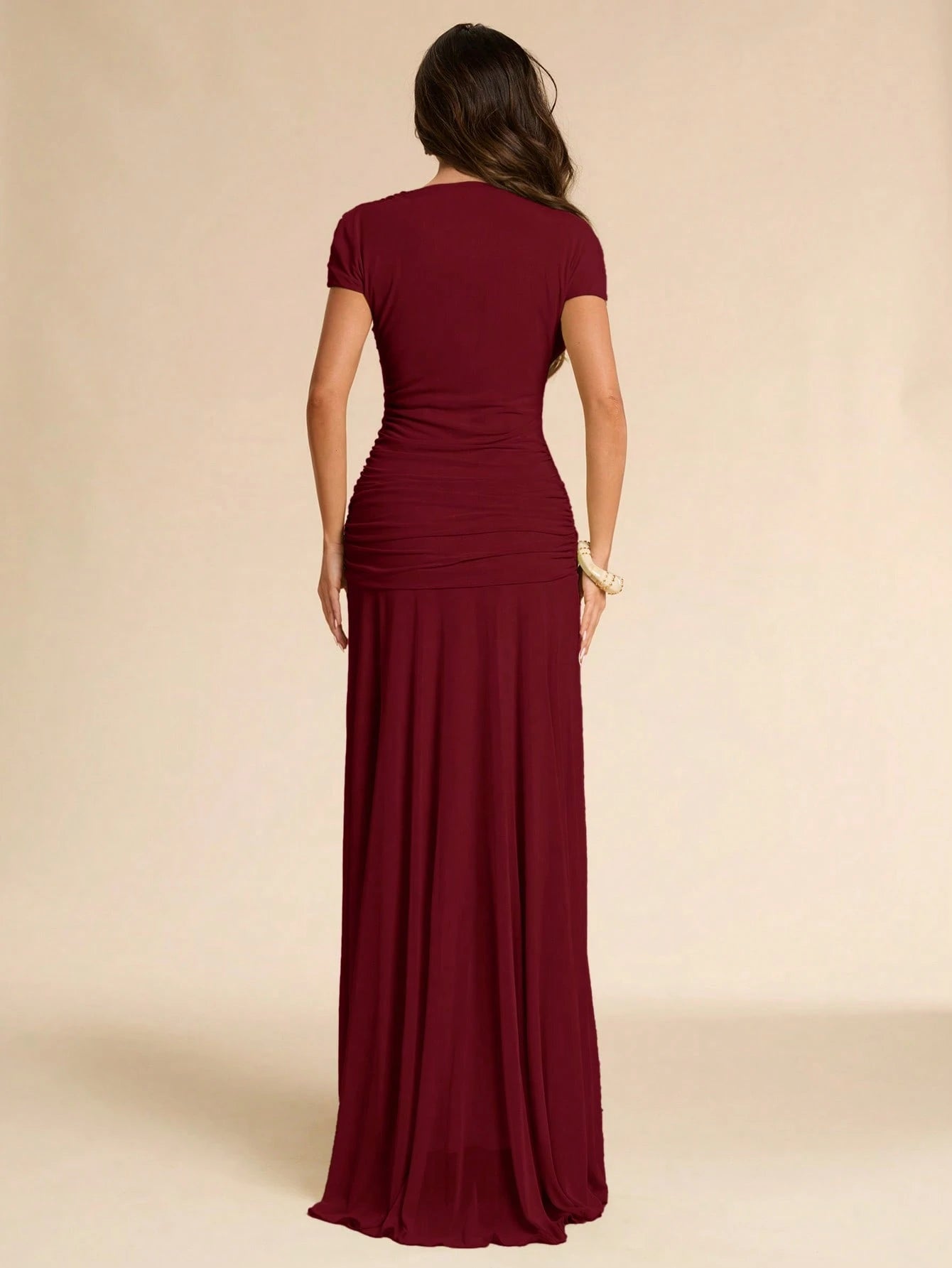 BAE Summer Green Asymmetrical Pleated Fitted Dress, Wedding Guest Formal Attire