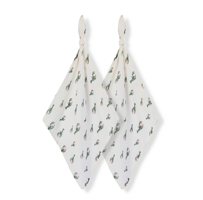 Bamboo Burp Cloth Mint Lobster