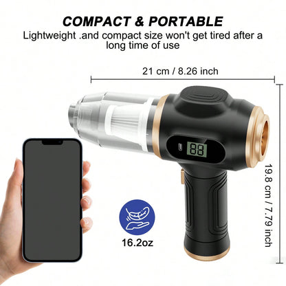 belibuy 2026 New Wireless Car Vacuum Cleaner, Strong Suction, 3-In-1 Handheld Vacuum, Type-C Fast Charging, Washable Filter, Non-Slip Handle, Dual-Use For Car Crevices, Keyboard, And Desktop Cleaning