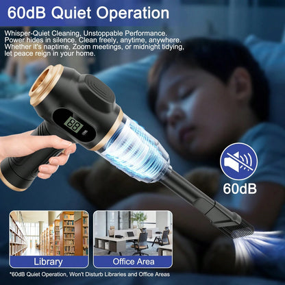 belibuy 2026 New Wireless Car Vacuum Cleaner, Strong Suction, 3-In-1 Handheld Vacuum, Type-C Fast Charging, Washable Filter, Non-Slip Handle, Dual-Use For Car Crevices, Keyboard, And Desktop Cleaning