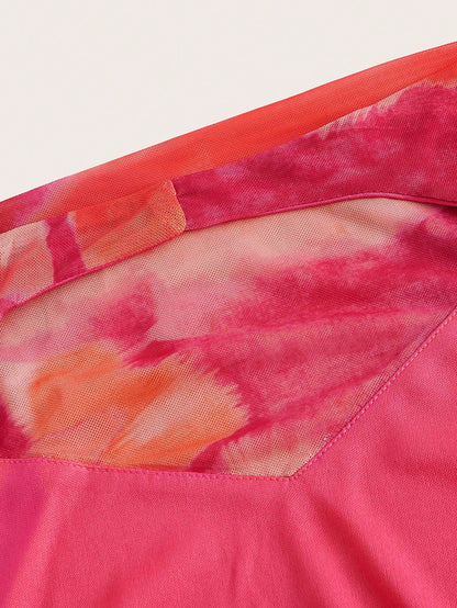 BELROSIE Tie Dye Draped Front Drawstring Side Halter Top