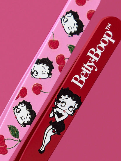 Betty Boop x 2 Pcs Multi-Functional High Precision Stainless Steel Eyebrow Tweezer Set, Cute And Practical Makeup Beauty Tools Set Essential For Home Use, Slanted Mouth, Pointed Nose Clip, Inclu