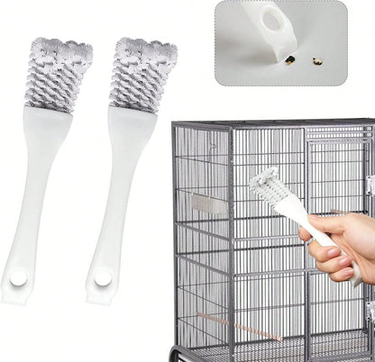 Bird Cage Cleaner With Long Handle &Amp; Shovel U2013 Hard Bristles Easy Bird Droppings Removal Brush For Parrot &Amp; Pet Cages &Amp; Bird Perch U2013 Durable Bird Cage Cleaning Tool &Amp; Accessory