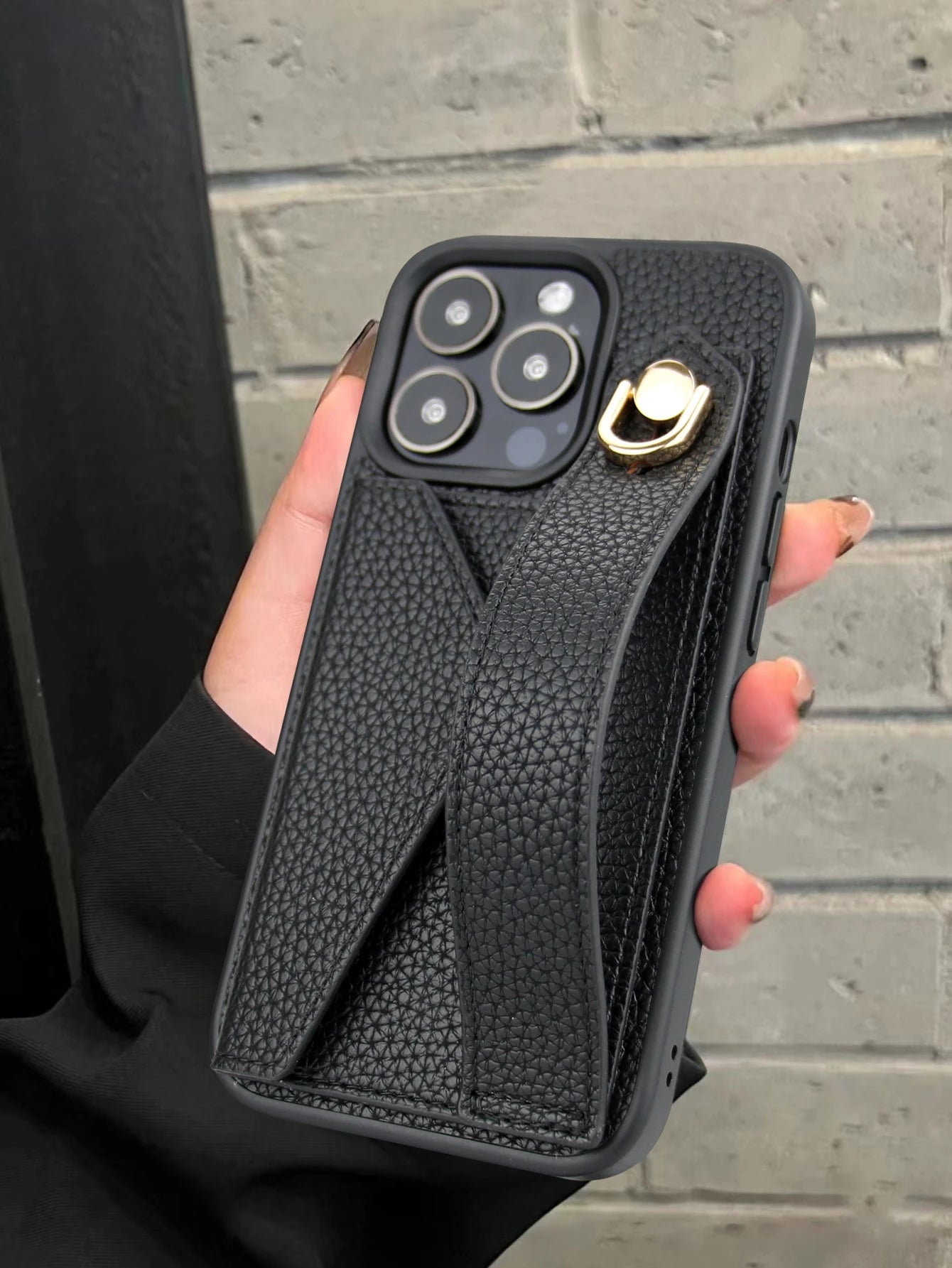 Black Leather Wallet Card Holder Cardholder Phone Case 1pc Black Leather Card Holder Wristlet Phone Case, Compatible With Apple 16e/11/12/13/14/17/15 Pro Max, Galaxy S20 Ultra/S21 Plus/S21 Ultra/S22 P
