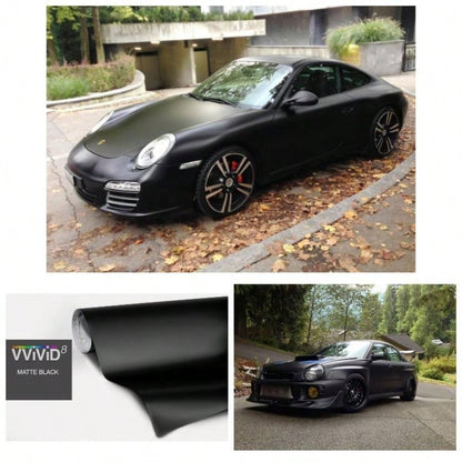 Black Matte Car Wrap Vinyl Roll With Release 3MIL- VViViD8 1.5FT X 5FT