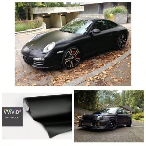 Black Matte Car Wrap Vinyl Roll With Release 3MIL- VViViD8 1.5FT X 5FT