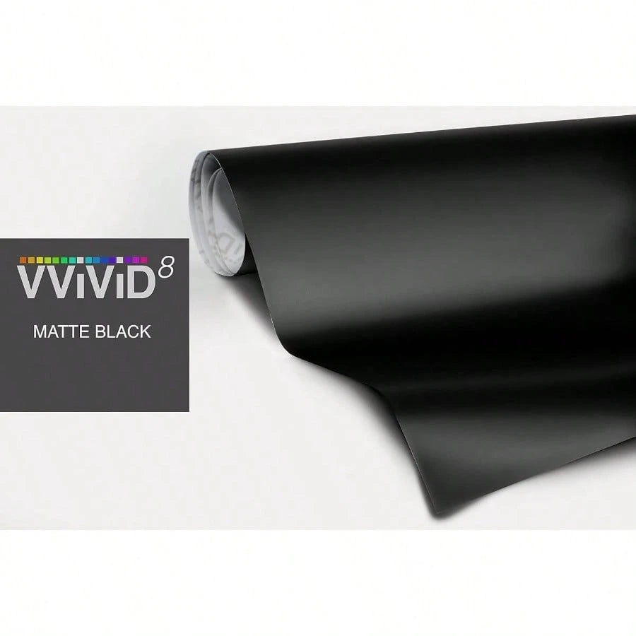 Black Matte Car Wrap Vinyl Roll With Release 3MIL- VViViD8 1.5FT X 5FT