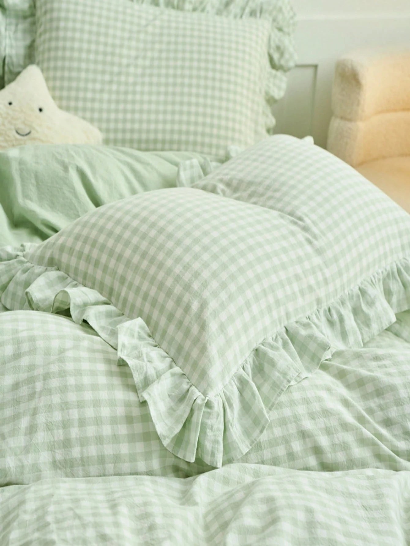 Black, Pink, Green, Blue Plaid Duvet Cover For Women, Adult Double Size- Soft Double-Sided Brushed Bedding Set, Zipper Closure, 3-Piece Set, Includes 1 Duvet Cover (90"X90") And 2 Pillowcases, Duvet