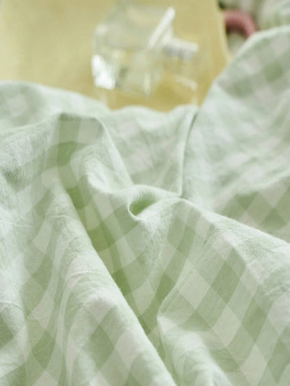 Black, Pink, Green, Blue Plaid Duvet Cover For Women, Adult Double Size- Soft Double-Sided Brushed Bedding Set, Zipper Closure, 3-Piece Set, Includes 1 Duvet Cover (90"X90") And 2 Pillowcases, Duvet