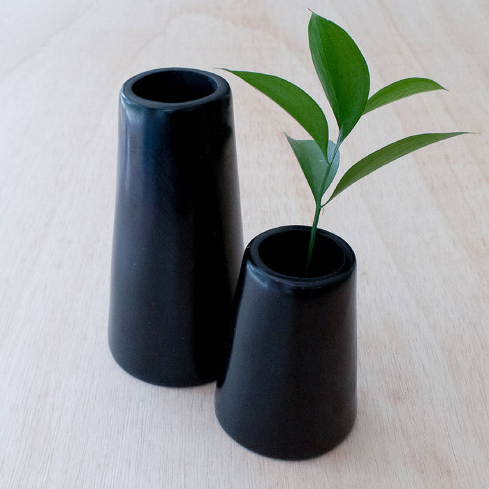 Black Pyramid Vases: Small