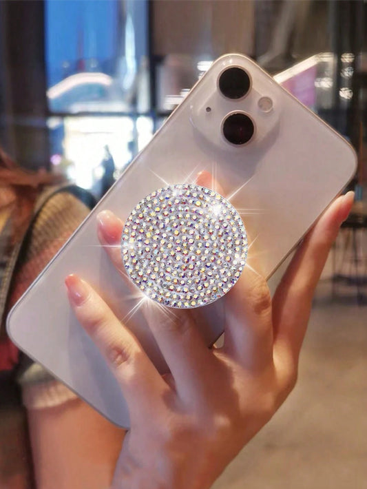 Bling Rhinestone Phone Grip Stand, Glittering Anti-Slip Holder For Watching Videos, Selfies, Desk Mount, Compatible With All Phones, Elegant Gift For Girlfriend