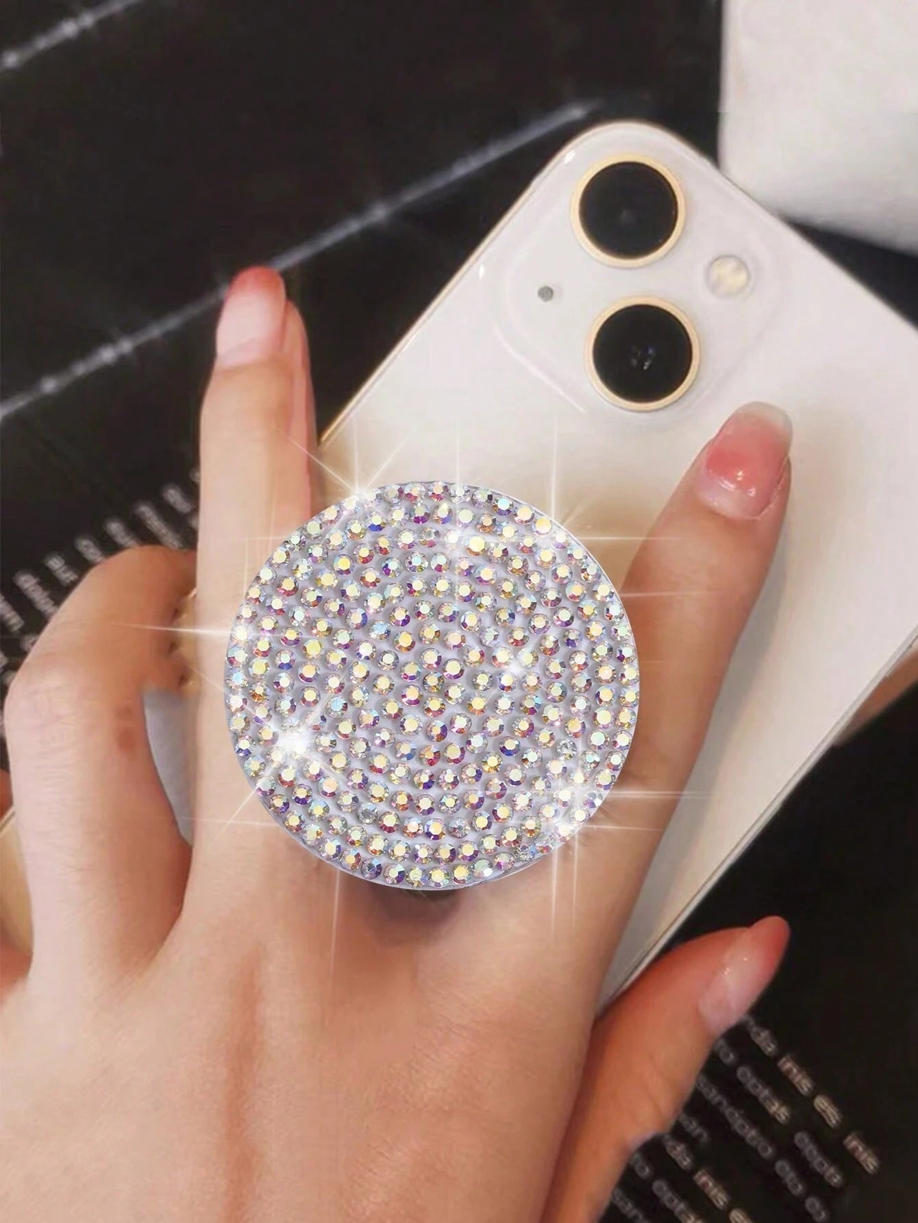 Bling Rhinestone Phone Grip Stand, Glittering Anti-Slip Holder For Watching Videos, Selfies, Desk Mount, Compatible With All Phones, Elegant Gift For Girlfriend