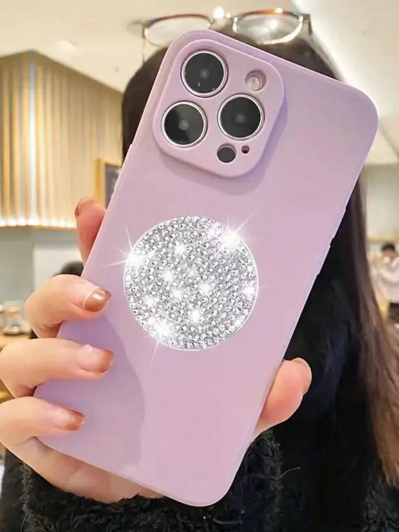 Bling Rhinestone Phone Grip Stand, Glittering Anti-Slip Holder For Watching Videos, Selfies, Desk Mount, Compatible With All Phones, Elegant Gift For Girlfriend