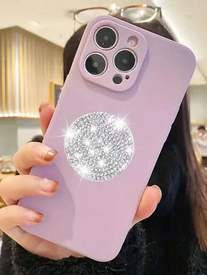 Bling Rhinestone Phone Grip Stand, Glittering Anti-Slip Holder For Watching Videos, Selfies, Desk Mount, Compatible With All Phones, Elegant Gift For Girlfriend