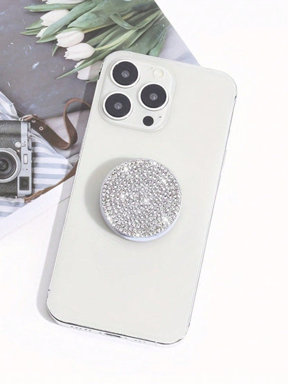 Bling Rhinestone Phone Grip Stand, Glittering Anti-Slip Holder For Watching Videos, Selfies, Desk Mount, Compatible With All Phones, Elegant Gift For Girlfriend