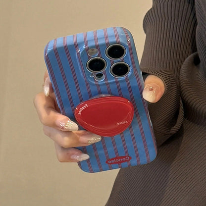 Blue Striped Element Stand Phone Case Blue Striped Element Stand Phone Case Striped Elements Stand Phone Case Blue Striped Element GUCADI 1pc Film Blue & Red Striped Soft Case Red Triple Circle Stand
