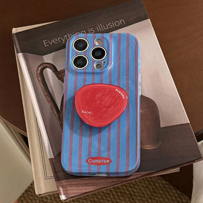Blue Striped Element Stand Phone Case Blue Striped Element Stand Phone Case Striped Elements Stand Phone Case Blue Striped Element GUCADI 1pc Film Blue & Red Striped Soft Case Red Triple Circle Stand