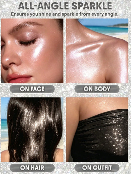 Body Highlighting Spray Bottle, Suitable For Bridal Use, Versatile Application For Hair, Collarbones, Neck, And Face. Provides An Even, Easy-To-Control Mist-An Ideal Choice For Enhancing Your Look At