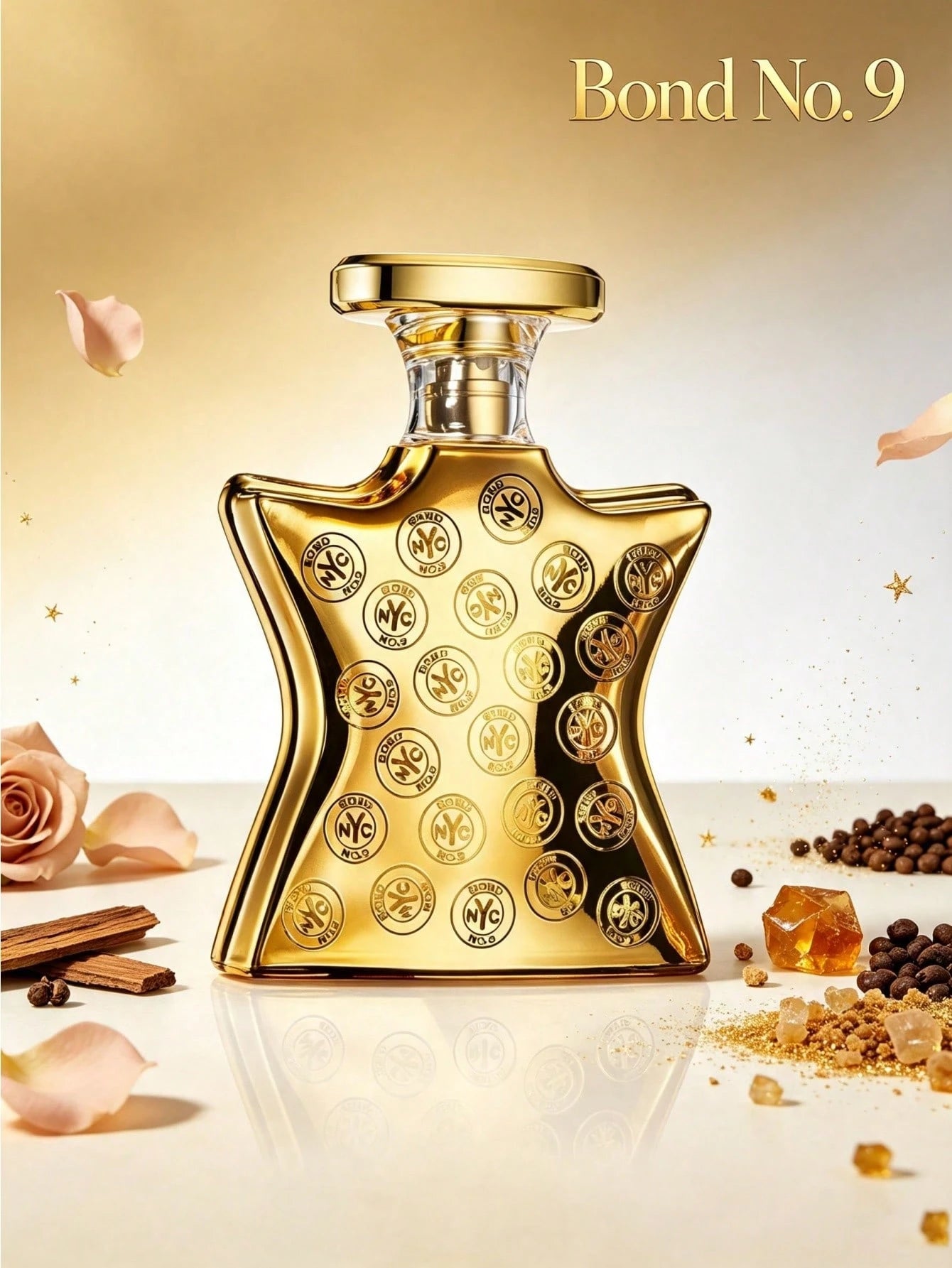 Bond No. 9 Bond No.9 NYC Gold 100ml Unisex Fragrance, Luxury Oud Rose Oriental Woody Perfume With Gold Embossed Bottle For Men & Women