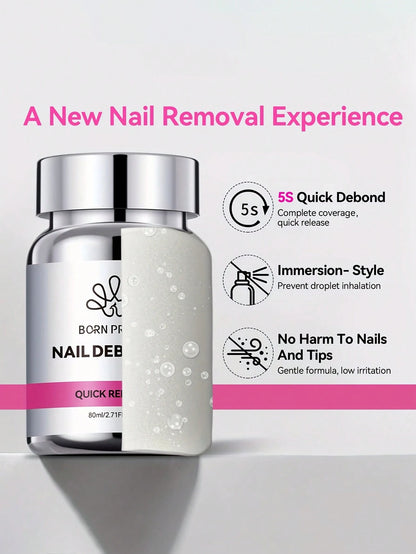 BORN PRETTY BORN PRETTY 80ML Press-On Nail Debonder 5S Quick Remover False Nail Tips Debonder Removing Glue Faster Dissolve Liquid Manicure