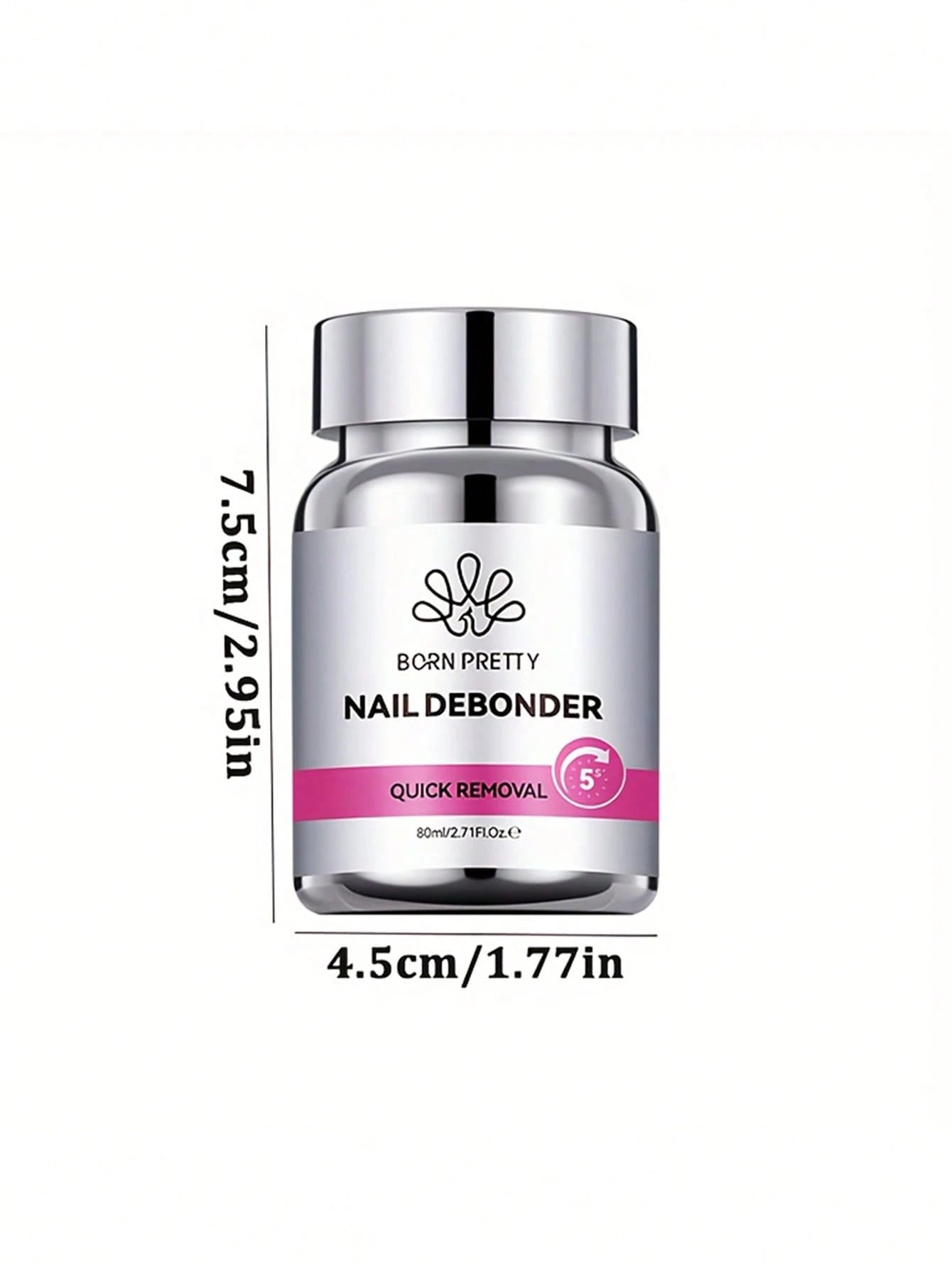 BORN PRETTY BORN PRETTY 80ML Press-On Nail Debonder 5S Quick Remover False Nail Tips Debonder Removing Glue Faster Dissolve Liquid Manicure