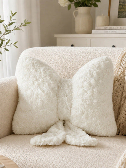 Bowknot Throw Pillow, Soft Plush Decorative Bowknot Pillow, Suitable For Sofa Bed, Bowknot Shaped Throw Pillow, Bedroom Room Decor, Living Room Decor Bowknot Throw Pillow