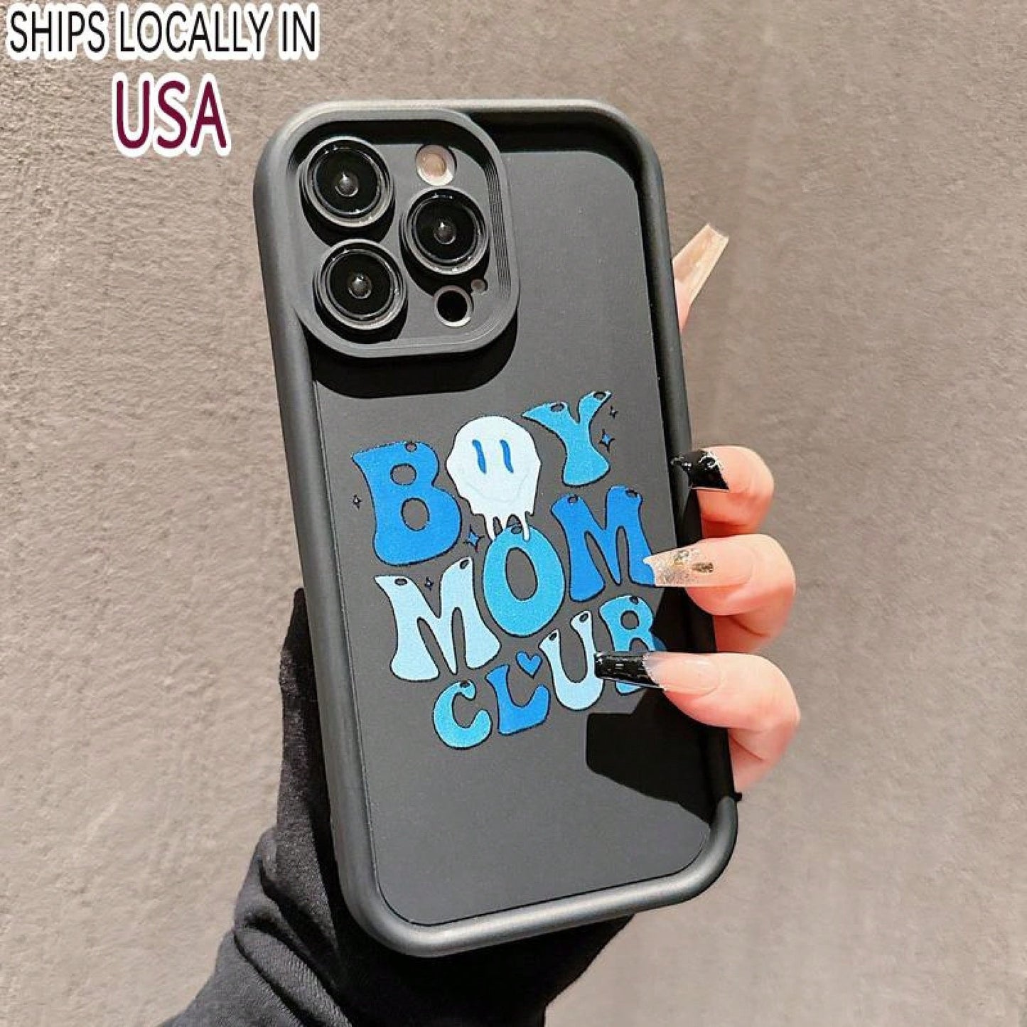Boy Mom Club Pattern Phone Case, Decorative Phone Protector Cover, Phone Accessories Compatible With IPhone 11 12 13 14 15 Pro Max, Casing
