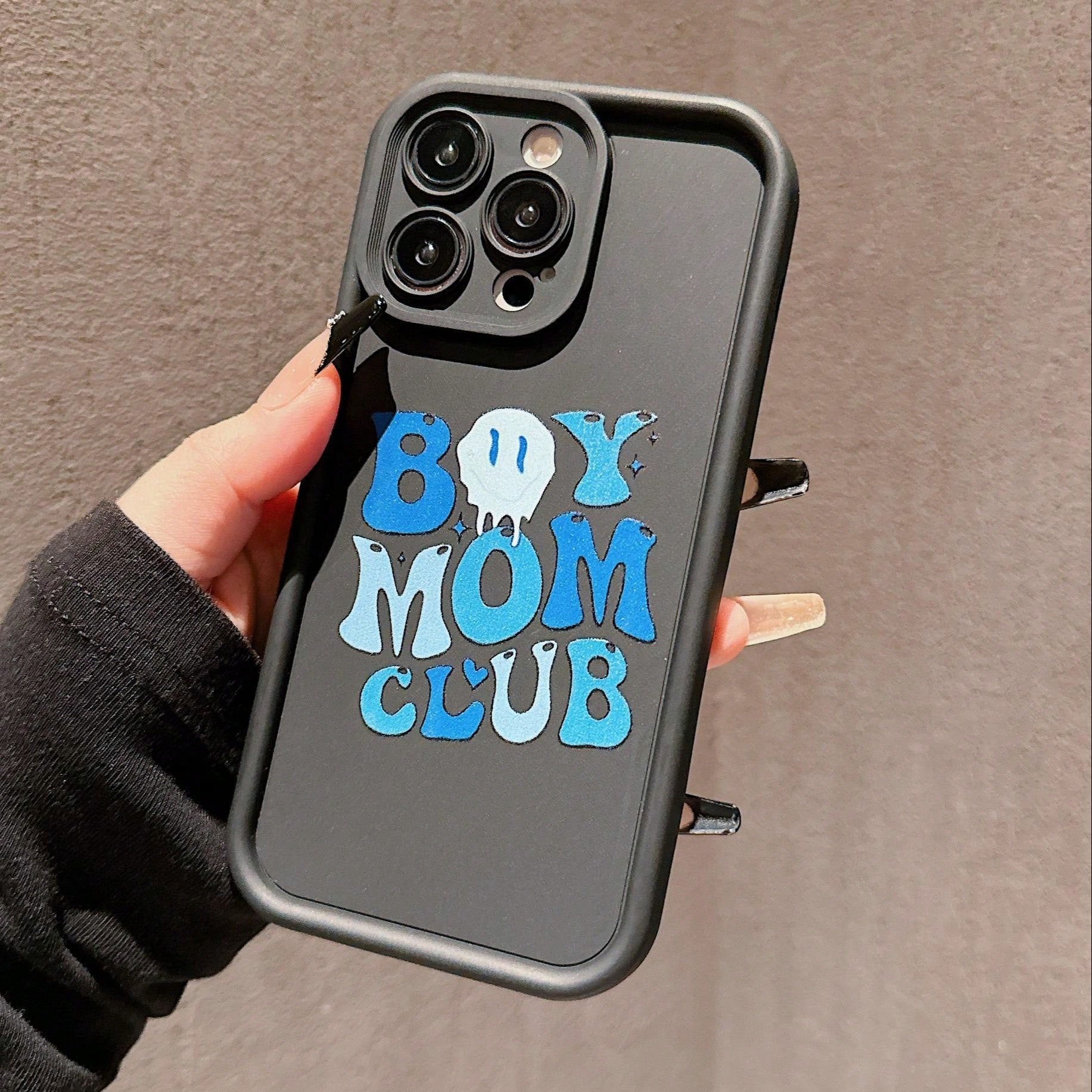 Boy Mom Club Pattern Phone Case, Decorative Phone Protector Cover, Phone Accessories Compatible With IPhone 11 12 13 14 15 Pro Max, Casing