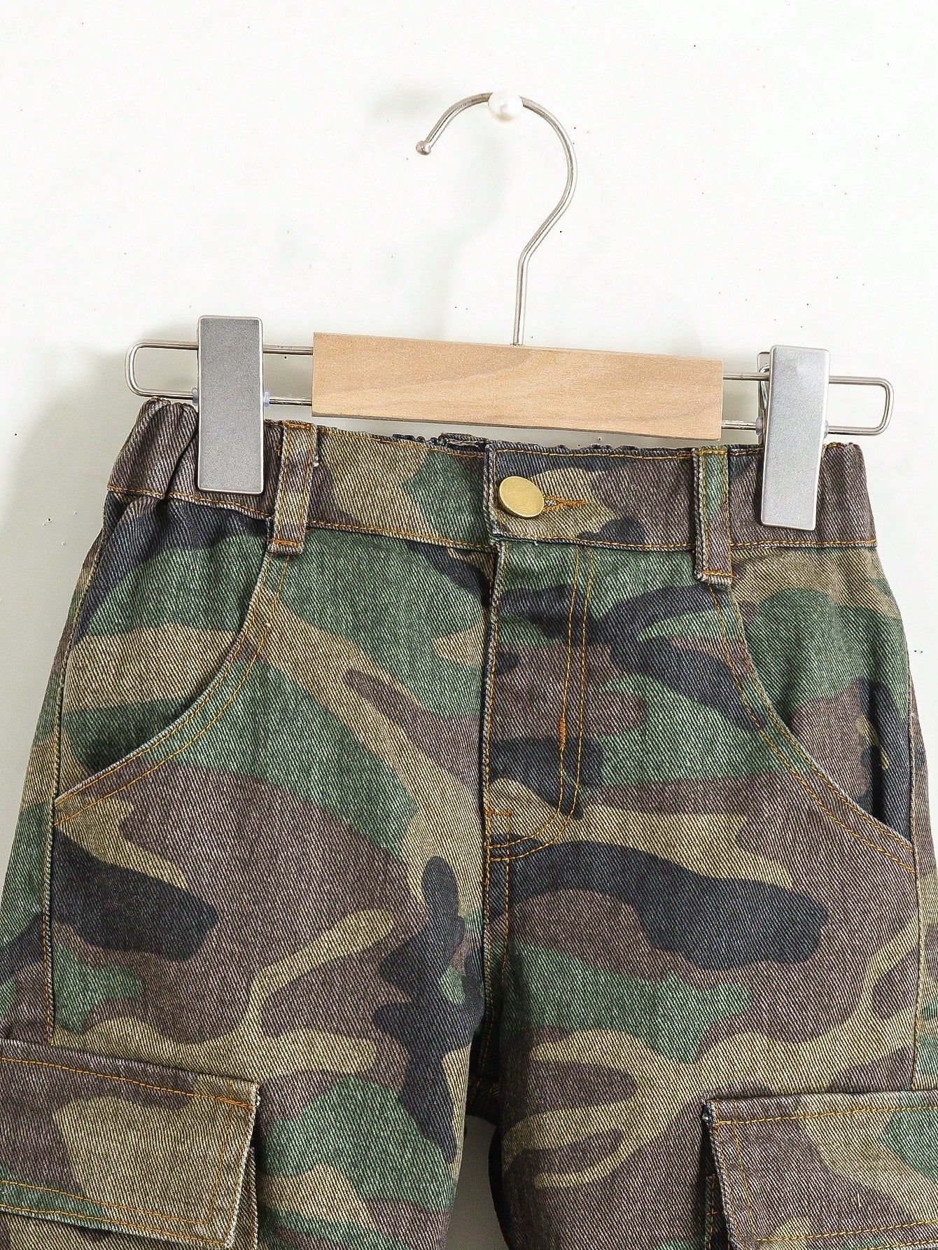 Boys' New Fashion Cargo Style Elastic Waist Multi-Pocket Design Casual Camouflage Denim Jeans Suitable For Street Style Matching School Outings Multi-Scenario Wear Camouflage Denim Jeans