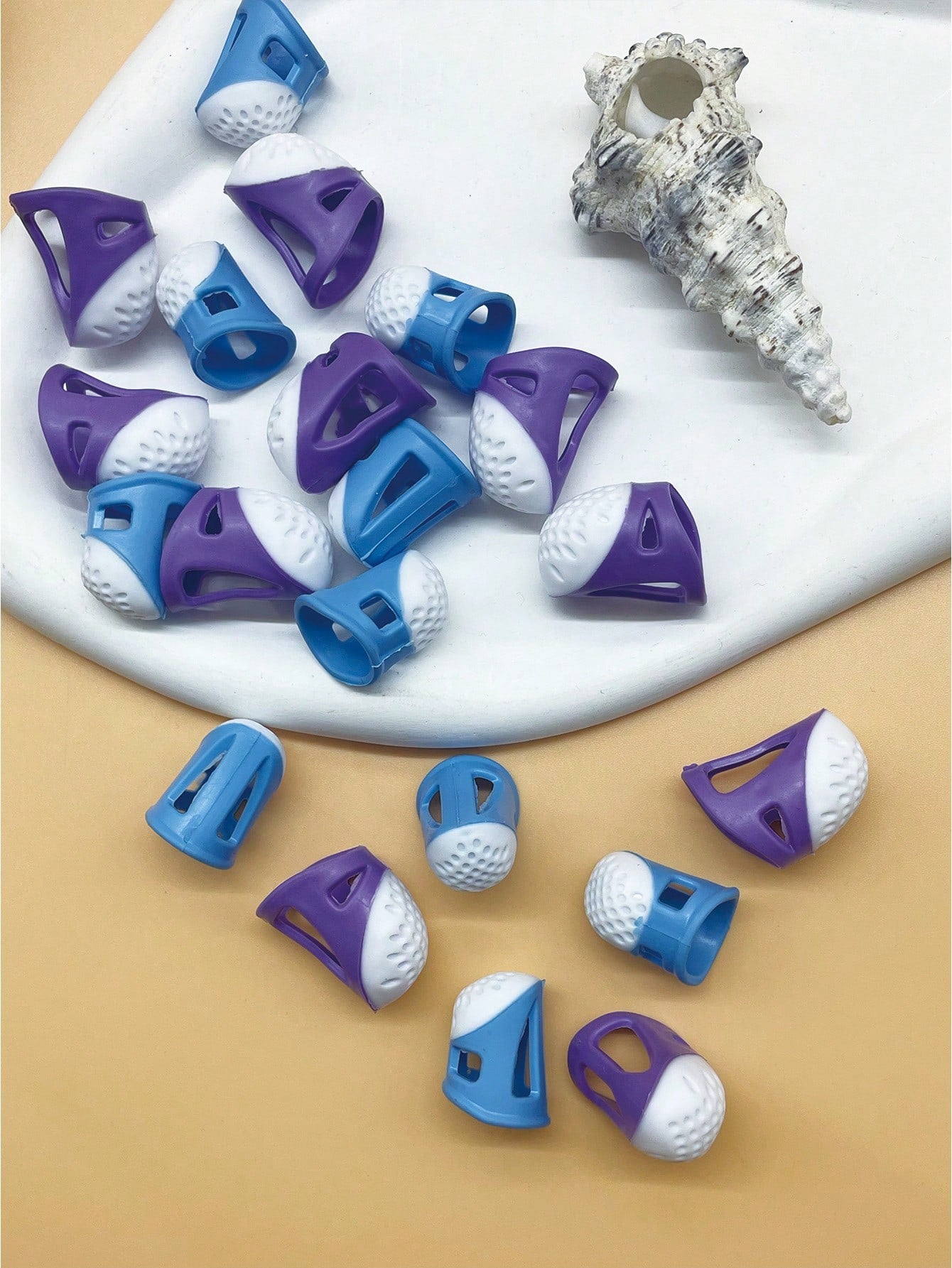 Breathable Silicone Finger Protectors Set, 2pcs Blue/Purple Optional Sewing Thimbles, Soft Flexible Non-Slip Finger Guards, Suitable For Long-Term Handcrafting, Compatible With Sewing And DIY Crafts