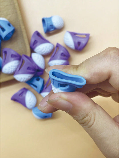 Breathable Silicone Finger Protectors Set, 2pcs Blue/Purple Optional Sewing Thimbles, Soft Flexible Non-Slip Finger Guards, Suitable For Long-Term Handcrafting, Compatible With Sewing And DIY Crafts