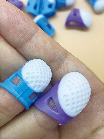 Breathable Silicone Finger Protectors Set, 2pcs Blue/Purple Optional Sewing Thimbles, Soft Flexible Non-Slip Finger Guards, Suitable For Long-Term Handcrafting, Compatible With Sewing And DIY Crafts