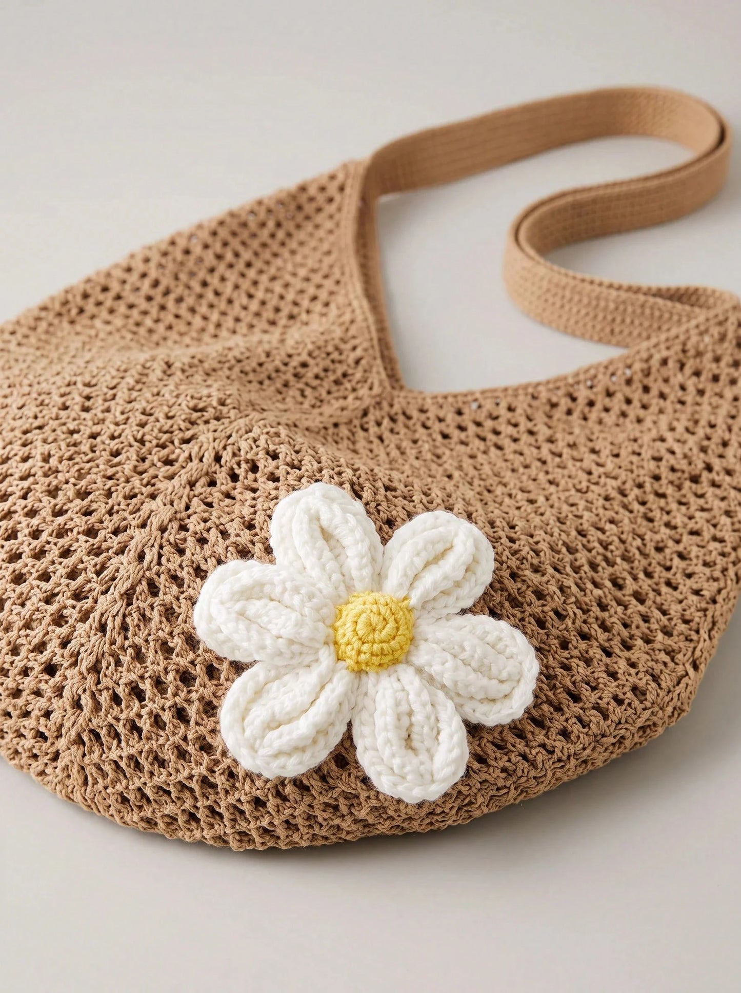 CAJUNI Hollow Woven Tote Bag, Bohemian Style Beach Handbag, Hollow Weave Tote Bag, Large Capacity Casual Beach Bag