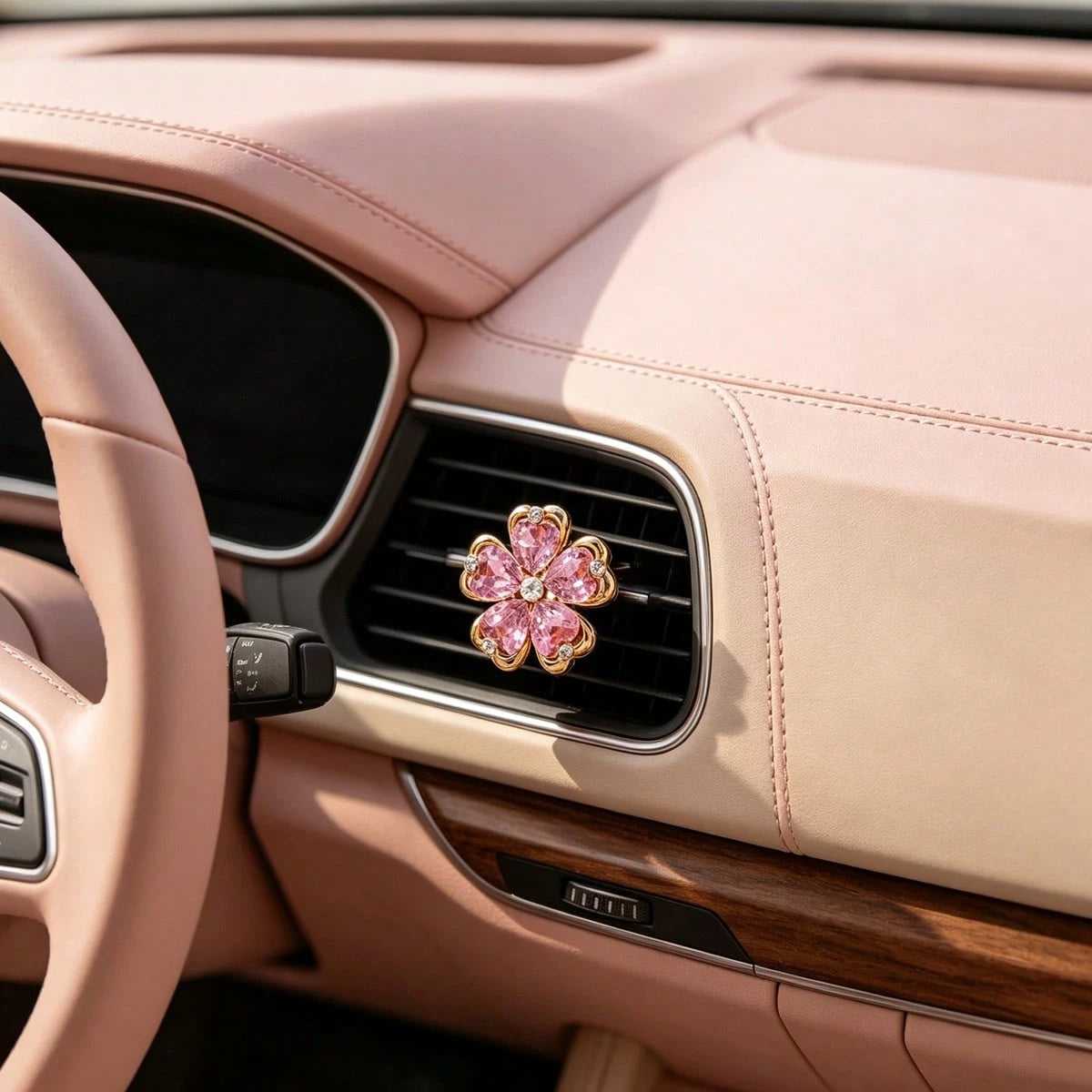 Car Air Vent Decor, Car Air Conditioning Vent Decor Clip, Rhinestone Floral Car Decoration