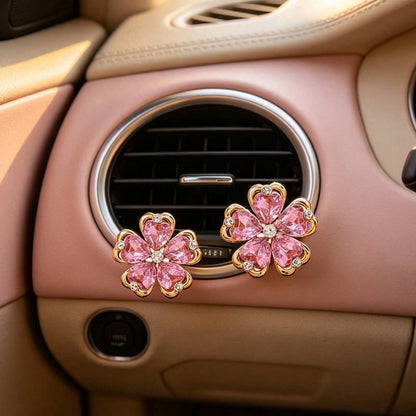 Car Air Vent Decor, Car Air Conditioning Vent Decor Clip, Rhinestone Floral Car Decoration