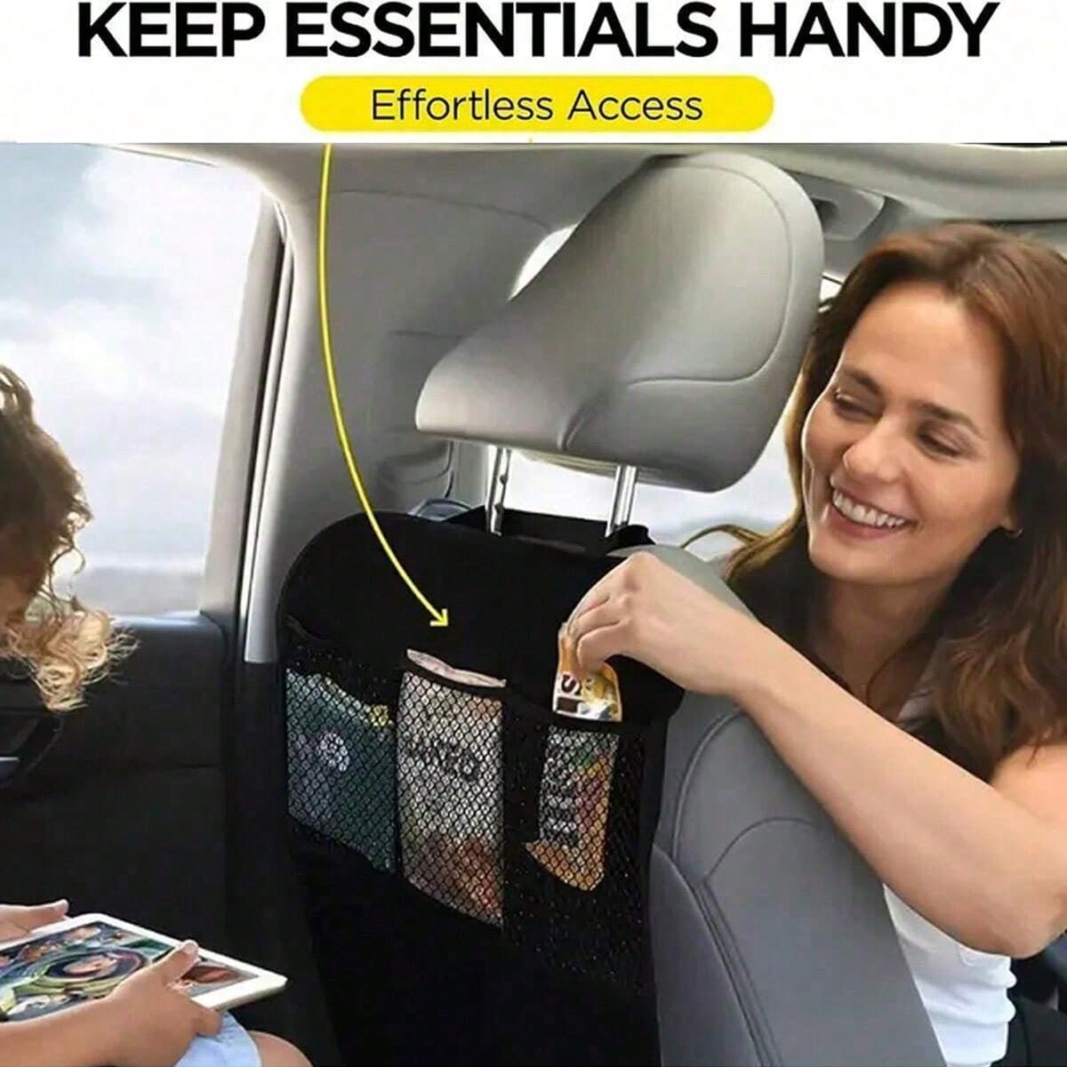 Car Back Seat Cover, With 3 Storage Pockets, Extra Large Waterproof Back Seat Protector, Car Seat Backrest Protector, Dust-Proof, Mud-Proof, Scratch-Resistant