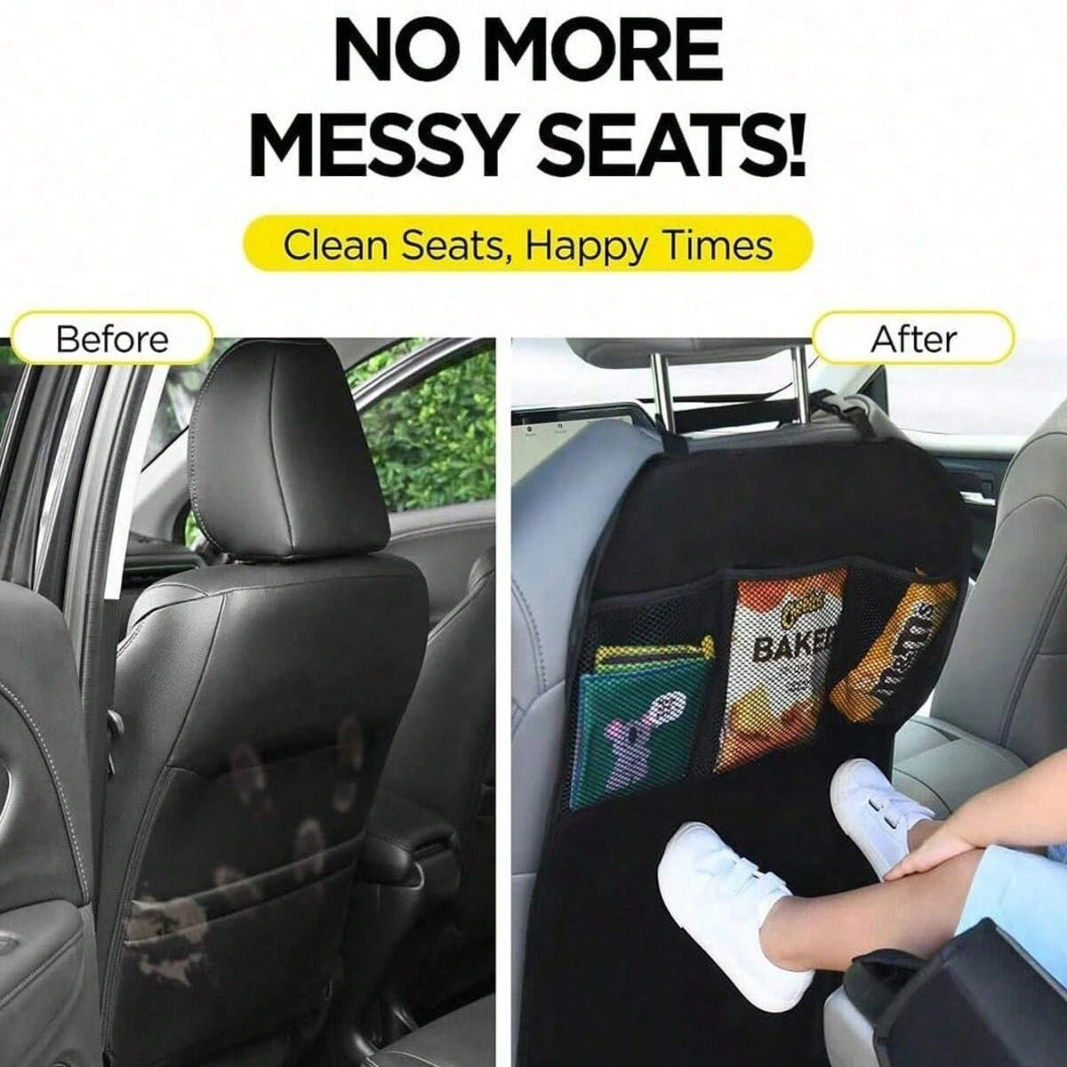 Car Back Seat Cover, With 3 Storage Pockets, Extra Large Waterproof Back Seat Protector, Car Seat Backrest Protector, Dust-Proof, Mud-Proof, Scratch-Resistant